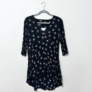Amuse Society tails black floral swing dress